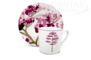 Conjunto 06 Xícaras Café Pink Tree 80ml