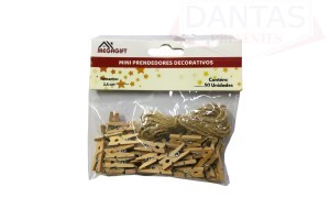 Mini Prendedores Decorativos MDF 2,5cm com 50 unidades - MegaGift
