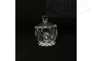 Potiche de Cristal de Cumbo Pumpkin com Pé  8,5X11cm - Lyor